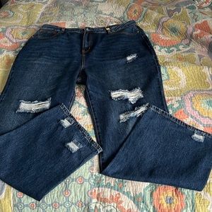 Distressed Fashion Nova High Rise Boyfriend Jeans